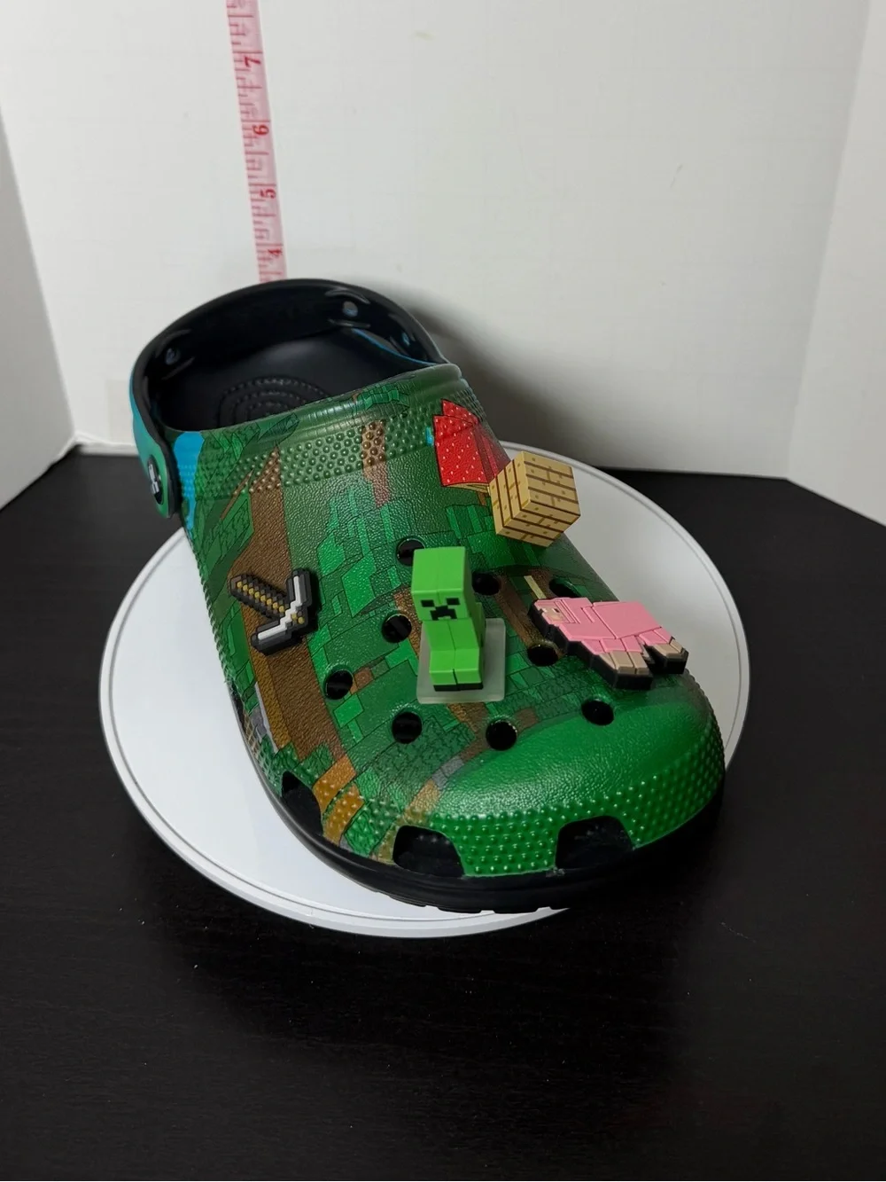 CROCS Kids Green Minecraft Clog with Blue Strap